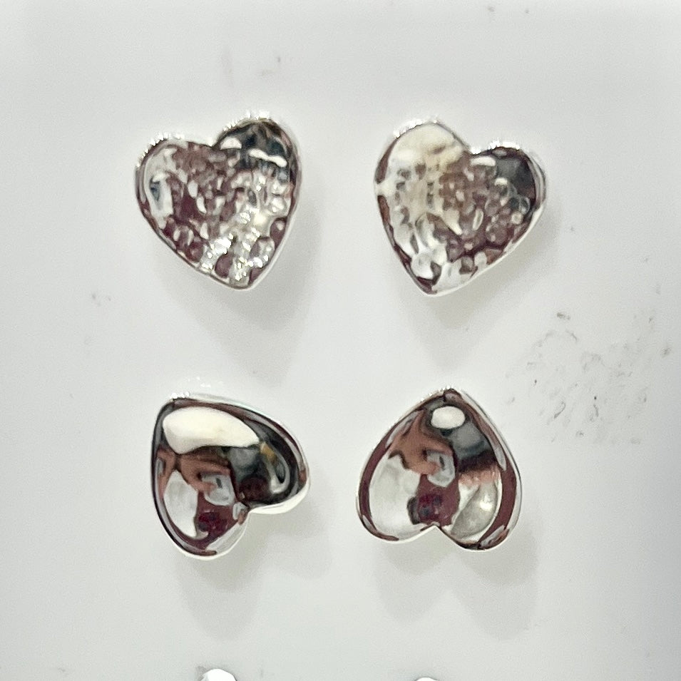 Sterling Silver Heart Stud Earrings by Chris Lewis