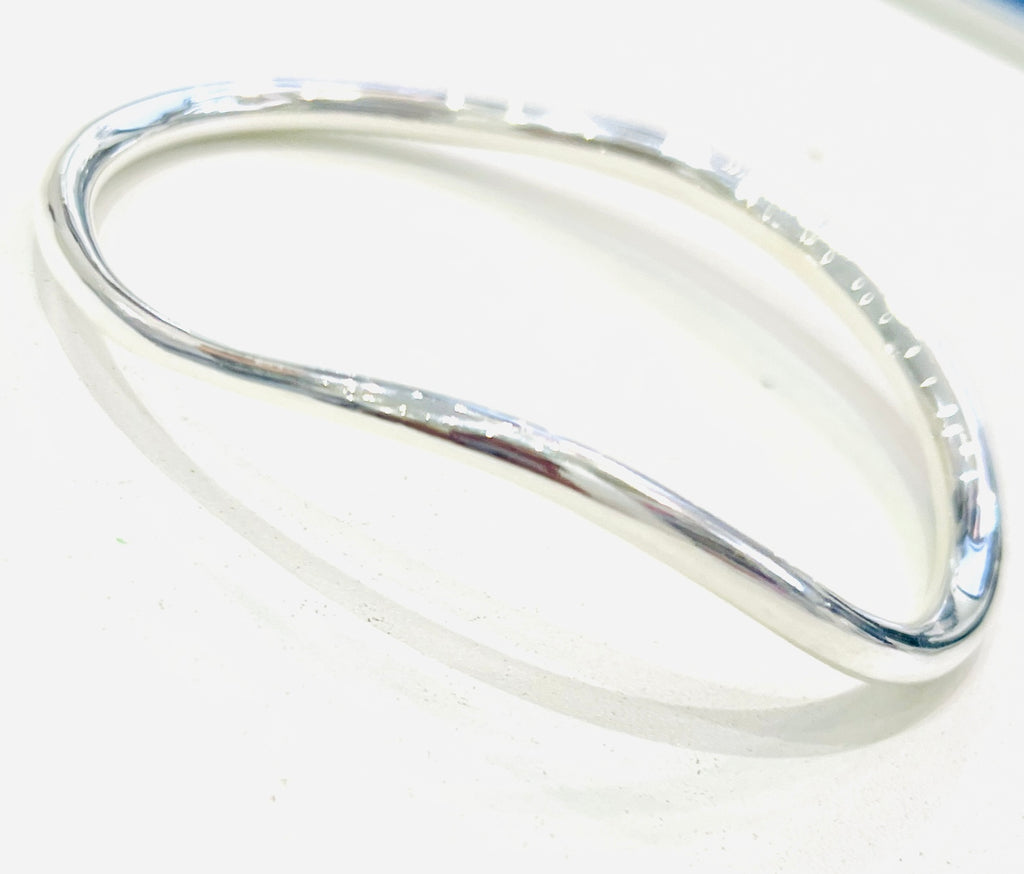Sterling Silver Sculptural fluid Bangle by Chris Lewis