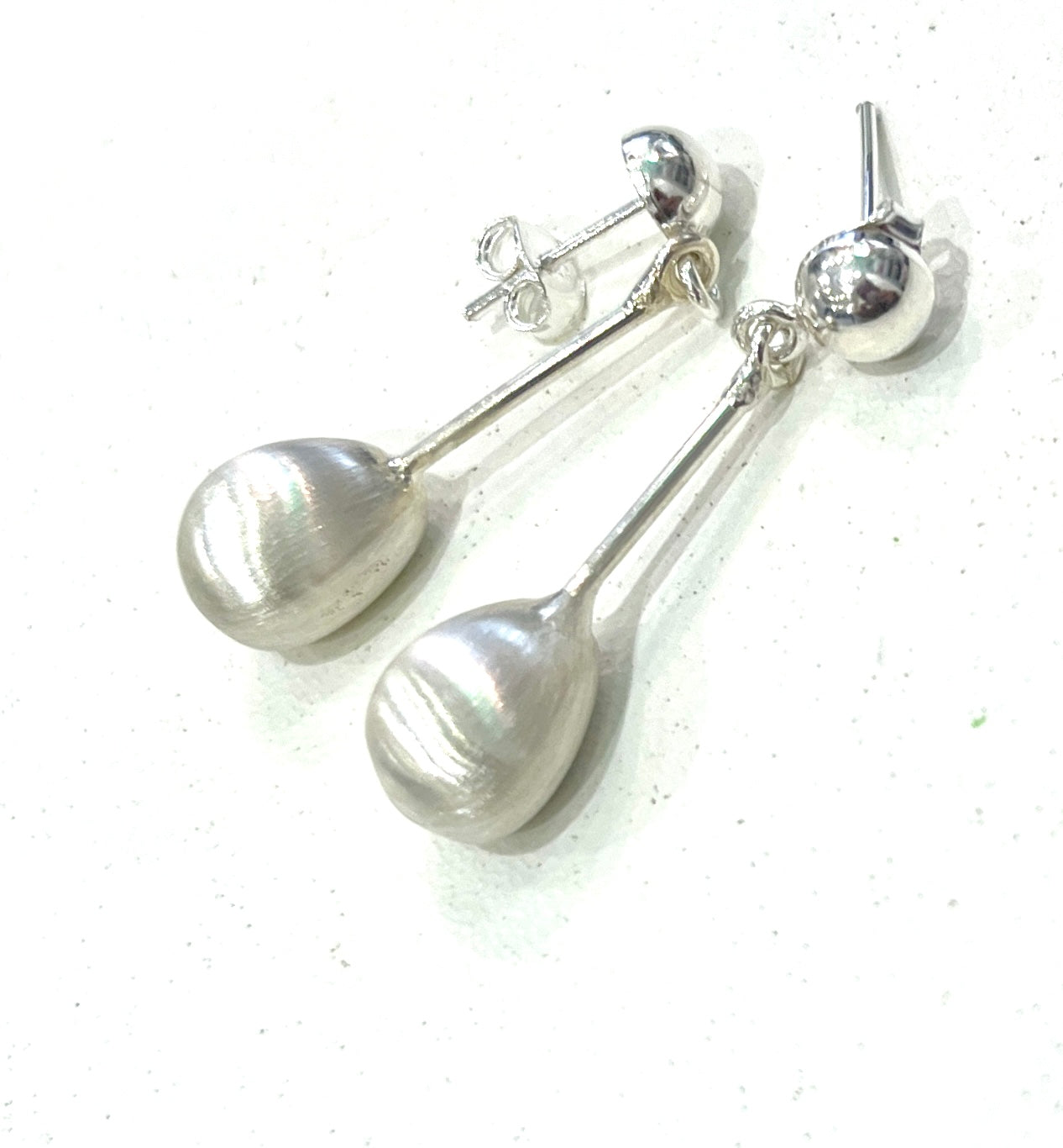 Stone Drop Stud Earrings – Sterling Silver by Chris Lewis