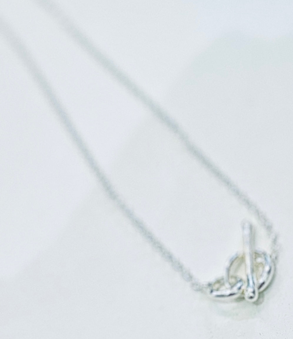 Sterling Silver Textured T-Bar  Pendant by Chris Lewis