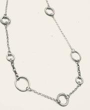 Load image into Gallery viewer, Adele Taylor Rings Necklace – Sterling Silver Linked Circles | Adjustable Handmade Design
