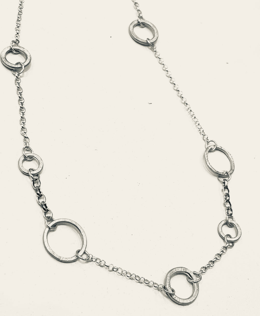 Adele Taylor Rings Necklace – Sterling Silver Linked Circles | Adjustable Handmade Design