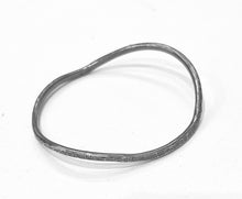 Load image into Gallery viewer, Adele Taylor Oxidised Sterling Silver Bangle – Hammered Design | Handmade in Sheffield
