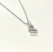 Load image into Gallery viewer, Adele Taylor Stacked Shapes Necklace – Oxidised Silver Chain | Handmade in Sheffield

