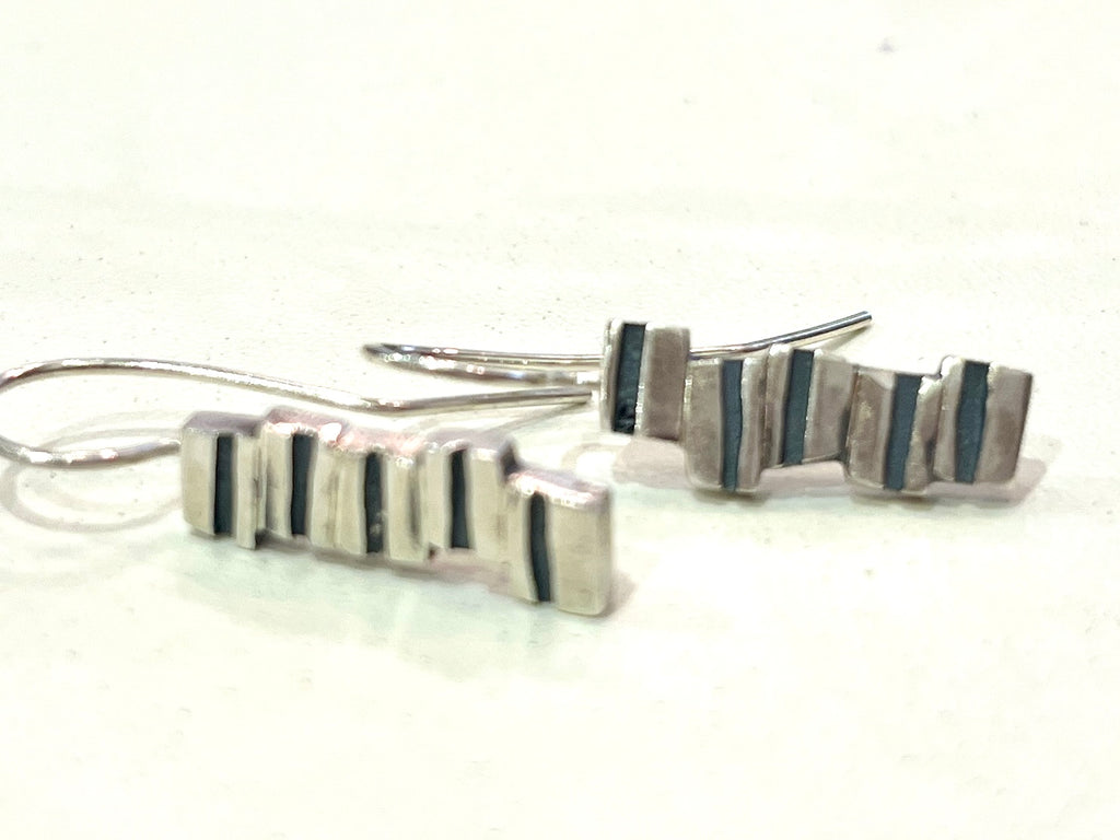Adele Taylor Stacked Silver Earrings | Handmade Sterling Silver | Sheffield Jewellery
