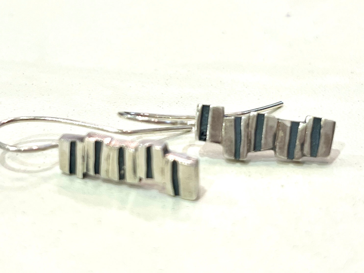 Adele Taylor Stacked Silver Earrings | Handmade Sterling Silver | Sheffield Jewellery