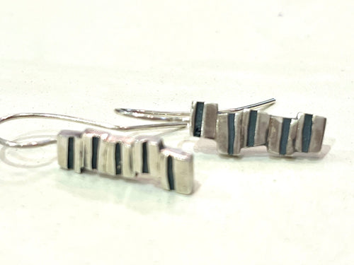 Adele Taylor Stacked Silver Earrings | Handmade Sterling Silver | Sheffield Jewellery