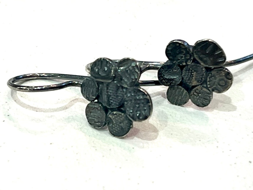 Adele Taylor Oxidised Silver Circle Cluster Earrings | Handmade in Sheffield