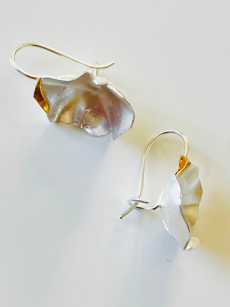 Jennie Gill Handmade Sterling Silver & Gold Plated Earrings – Silver or Oxidised – Studs or Hooks