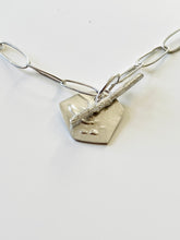 Load image into Gallery viewer, Jennie Gill Sterling sIlver Necklace with Sculptural textured tag &amp; Handmade Chain
