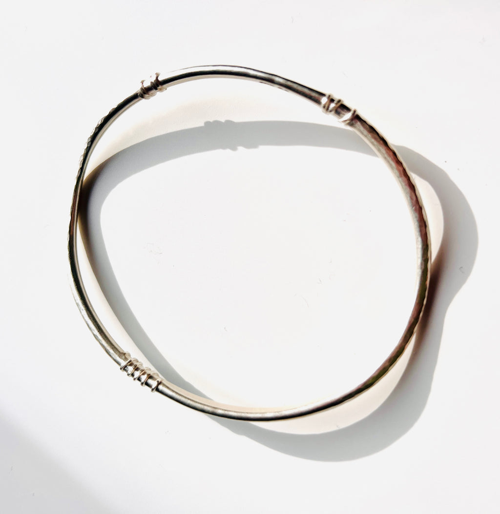 Adele Taylor Textured Silver Bangle – Handmade in Sheffield