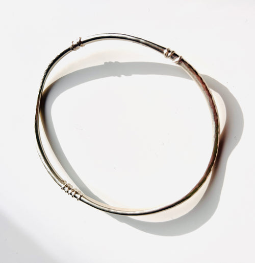 Adele Taylor Textured Silver Bangle – Handmade in Sheffield