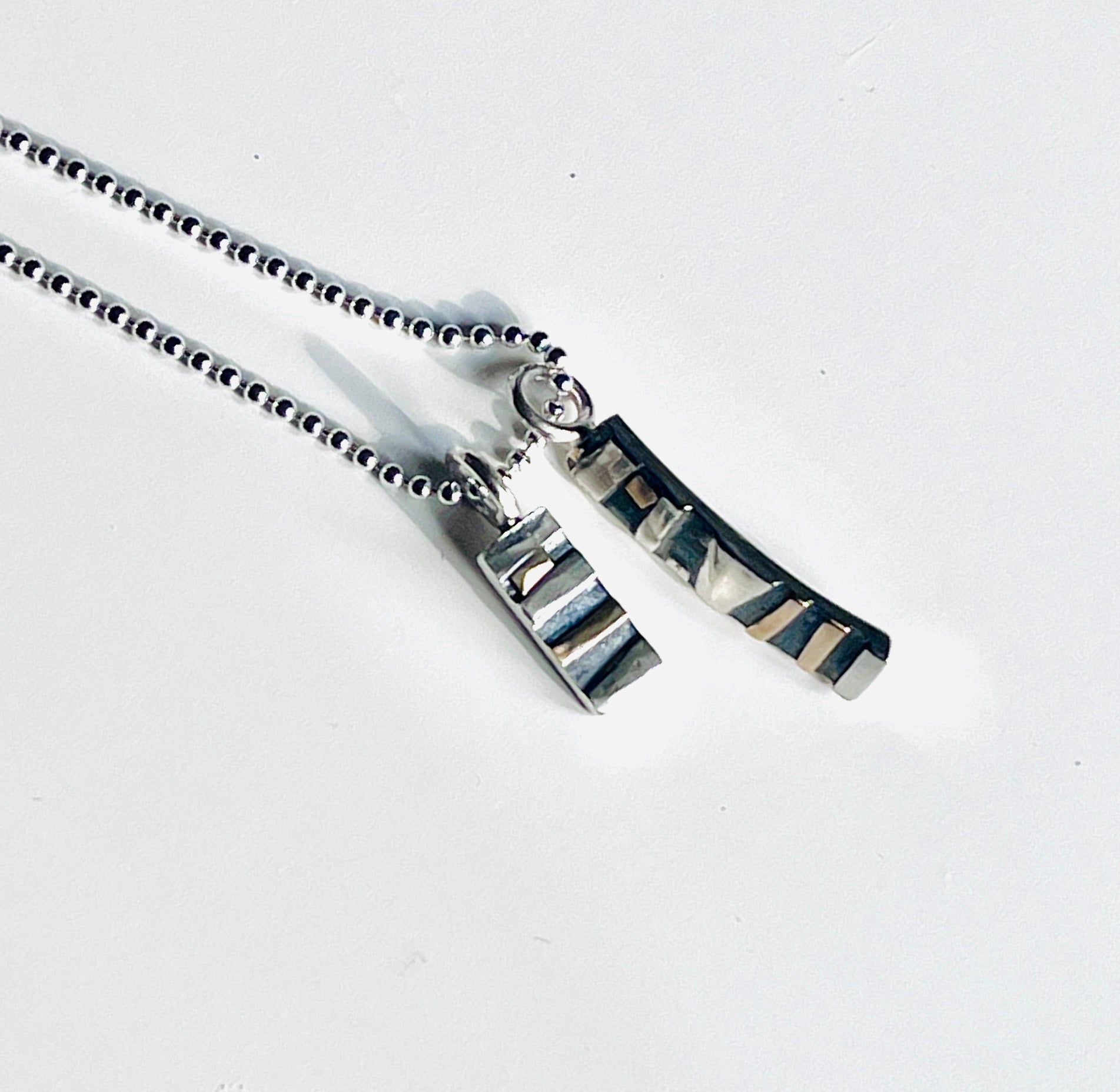 Adele Taylor Textured Silver Pendant with 14ct gold details– Handmade in Sheffield