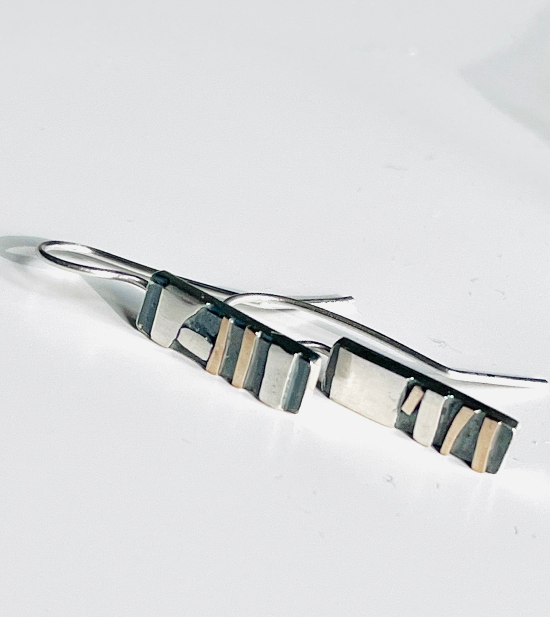 Adele Taylor rectangular geometric Earrings –  Silver & 14ct Gold Detail | Handmade in Sheffield (Copy)
