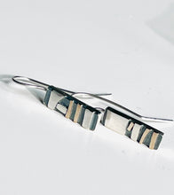 Load image into Gallery viewer, Adele Taylor rectangular geometric Earrings –  Silver &amp; 14ct Gold Detail | Handmade in Sheffield (Copy)
