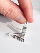 Load image into Gallery viewer, Adele Taylor rectangular geometric Earrings –  Silver &amp; 14ct Gold Detail | Handmade in Sheffield (Copy)
