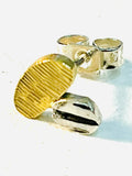 Adele Taylor Textured Silver Studs with gold plating – Handmade in Sheffield