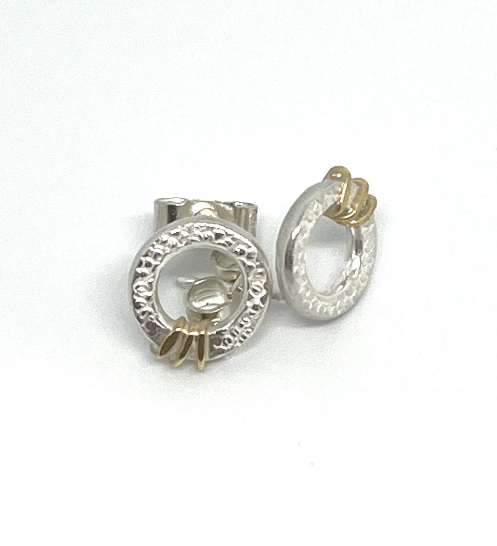 Adele Taylor SILVER studs with gold wire