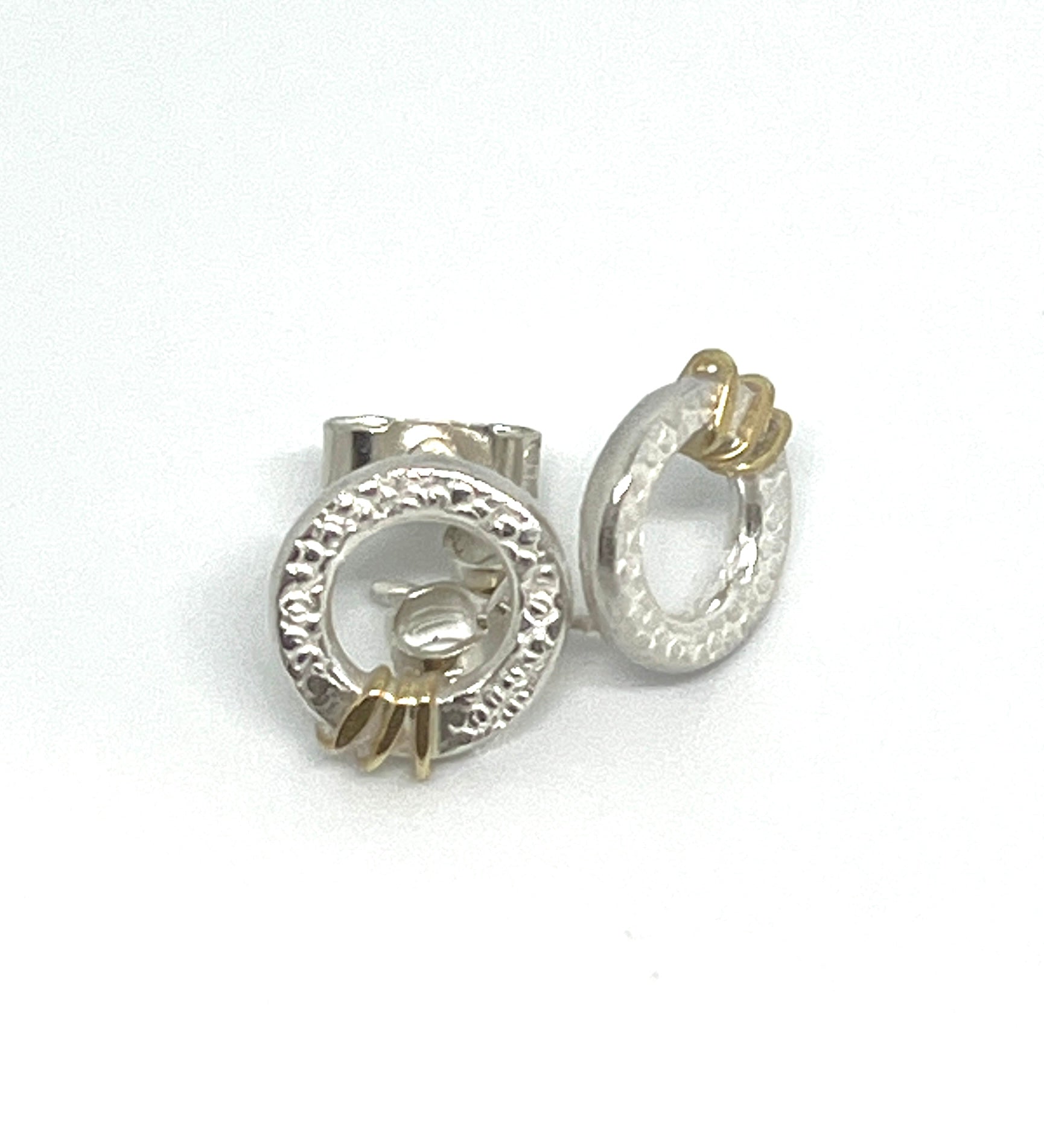 Adele Taylor SILVER studs with gold wire