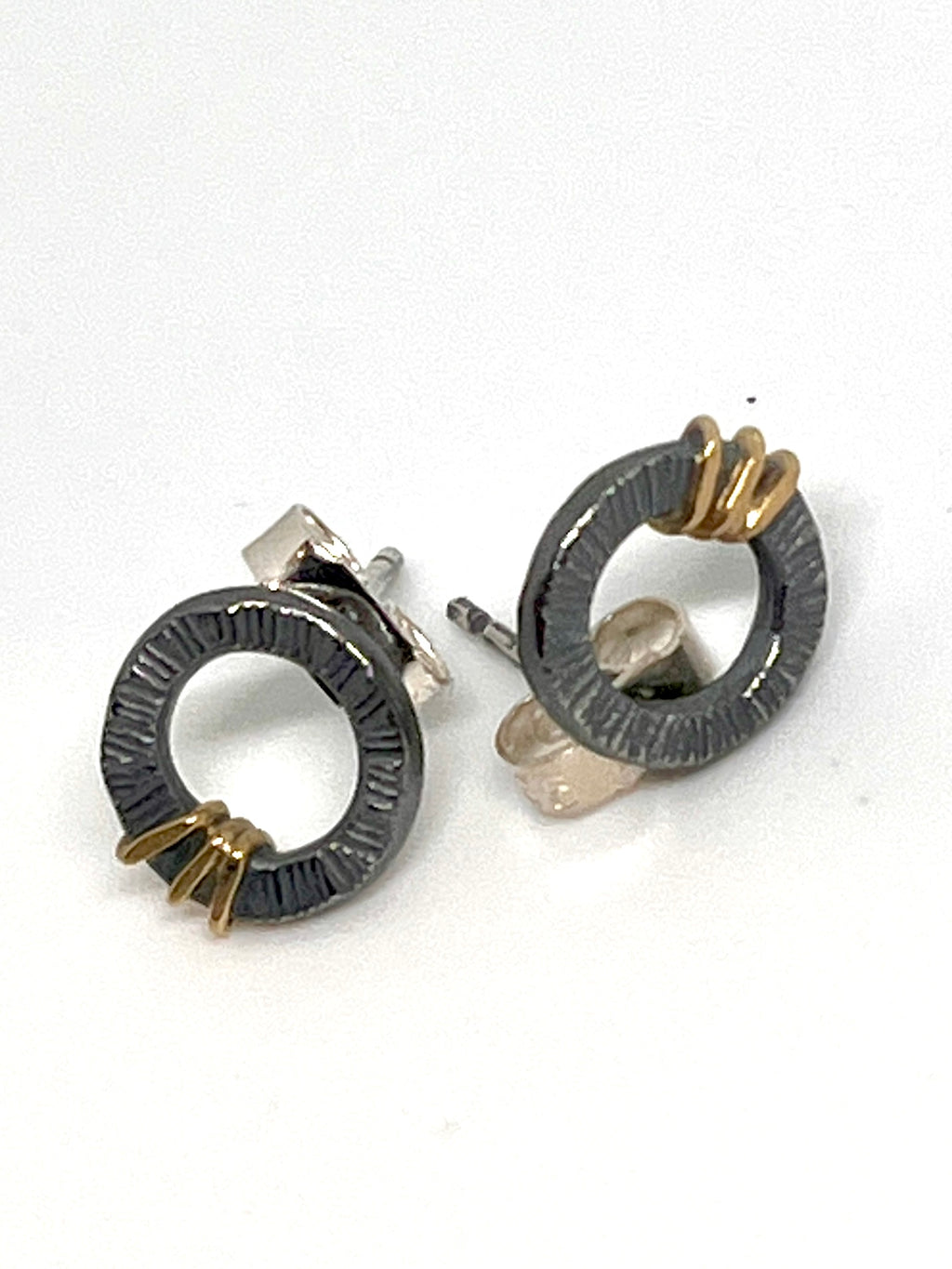 Adele Taylor SILVER studs with gold wire