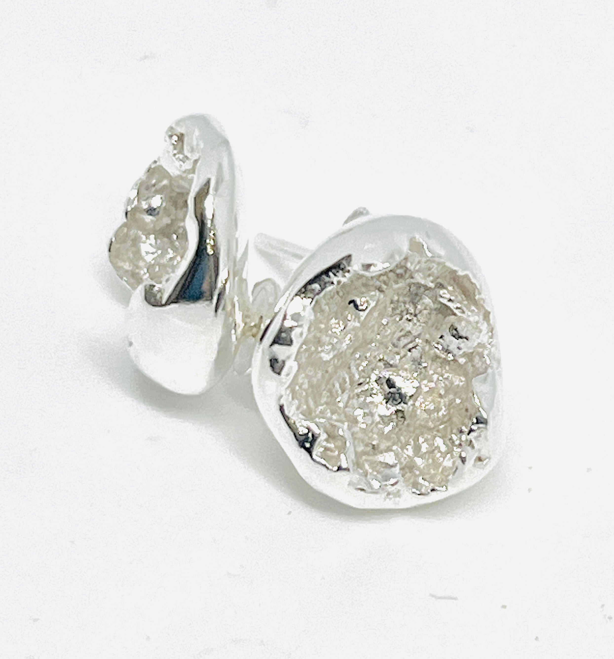 Chris Lewis Sterling Silver Geode Stud Earrings