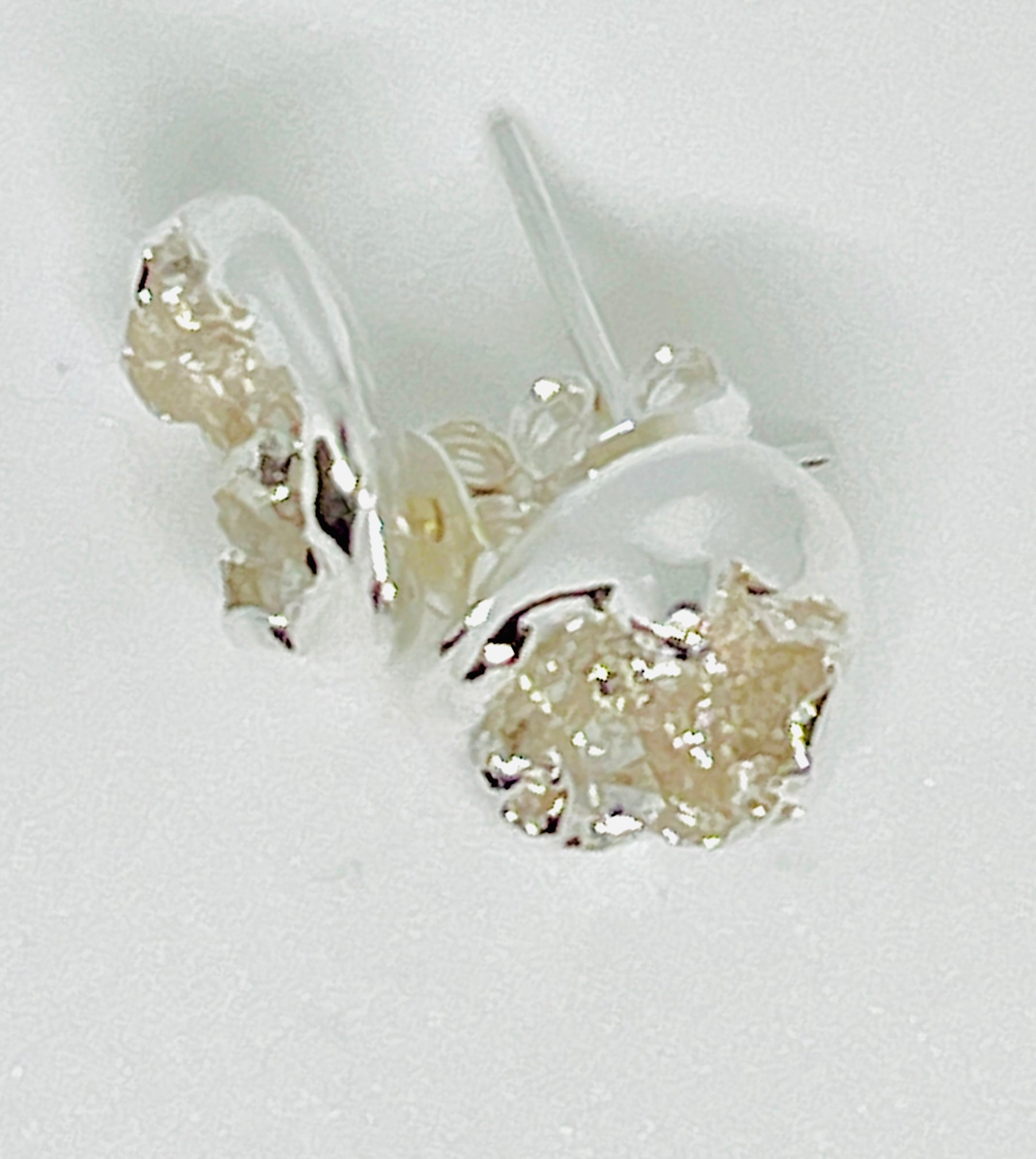Chris Lewis Sterling Silver Geode Stud Earrings