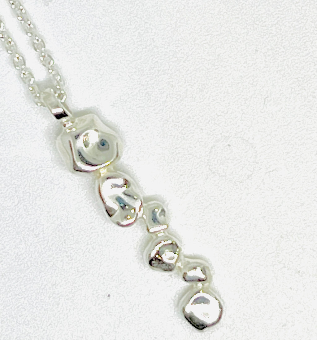 Chris Lewis Sterling Silver Mosiac Small Pendant Necklace