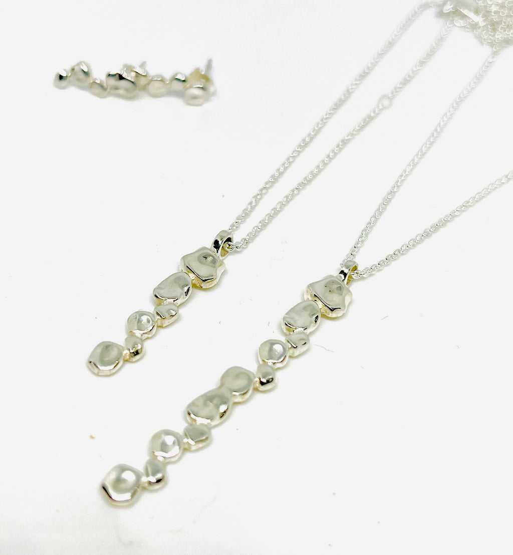 Chris Lewis Sterling Silver Mosiac Large Pendant Necklace