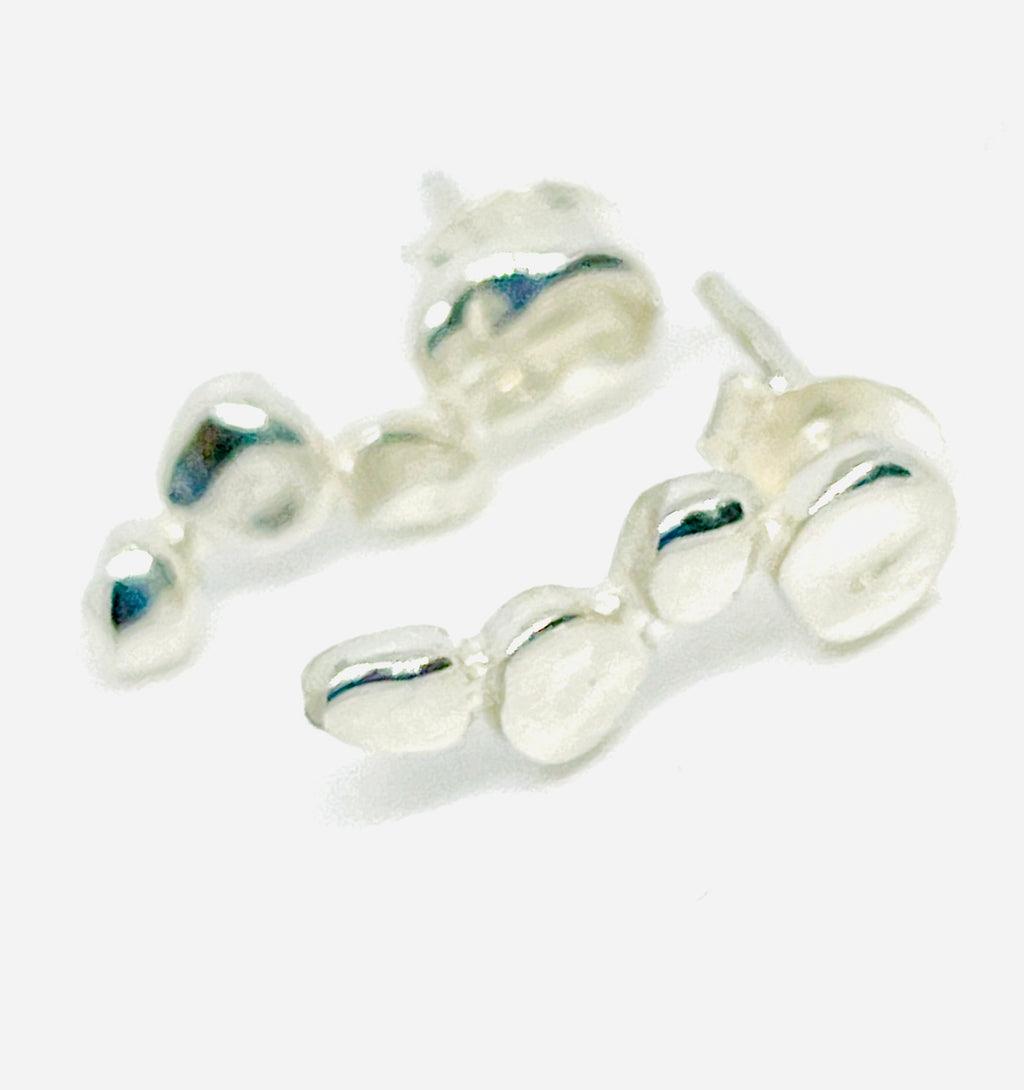 Chris Lewis Sterling Silver Mosiac Stud Earrings