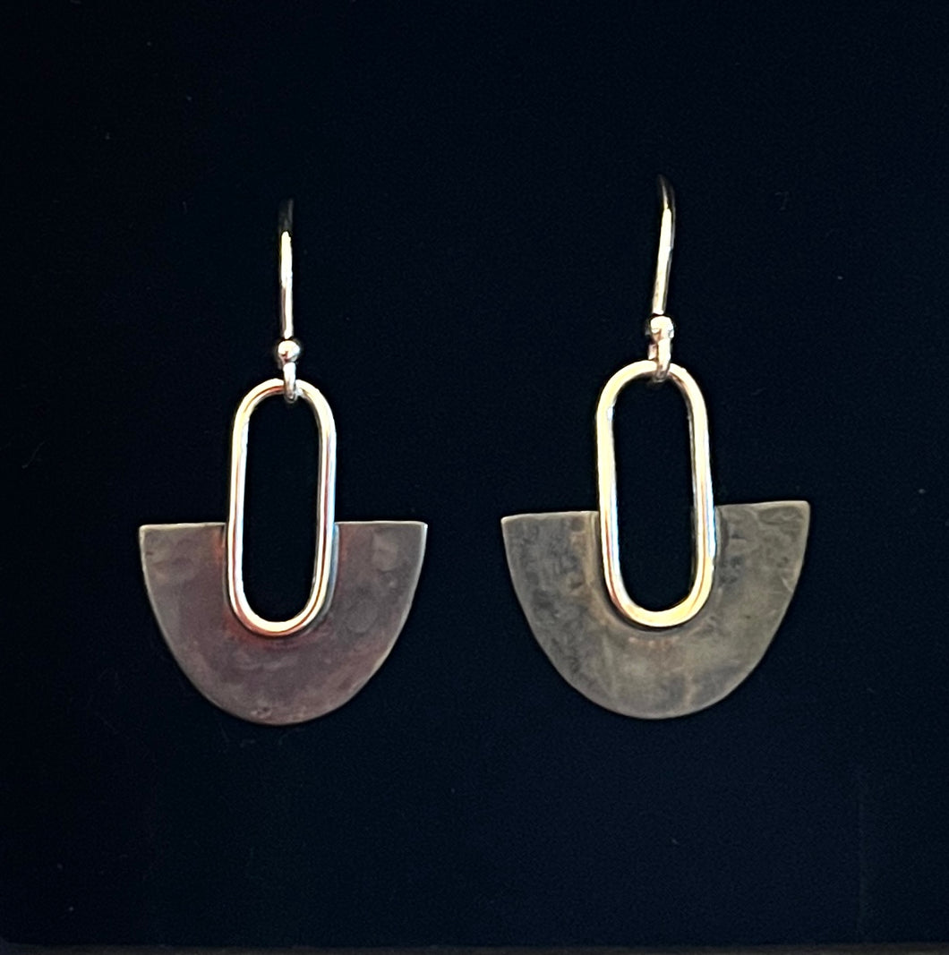 JB Silver earrings, half round