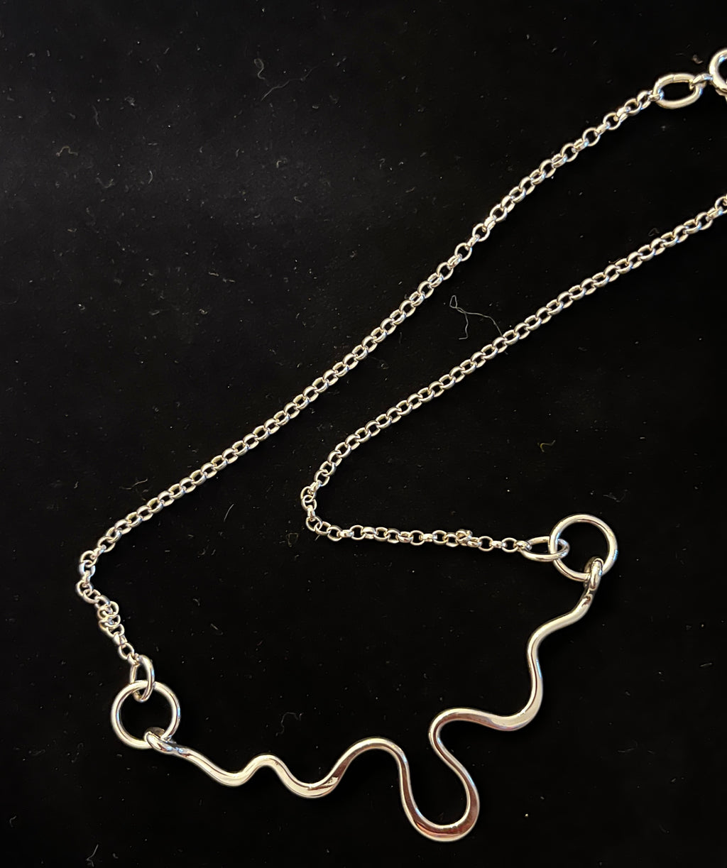 JB Silver Squiggle necklace