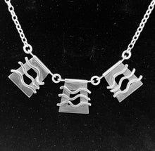 Load image into Gallery viewer, Silver large PARIS necklace with oxidised finish
