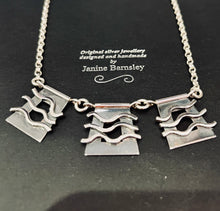 Load image into Gallery viewer, Silver large PARIS necklace with oxidised finish
