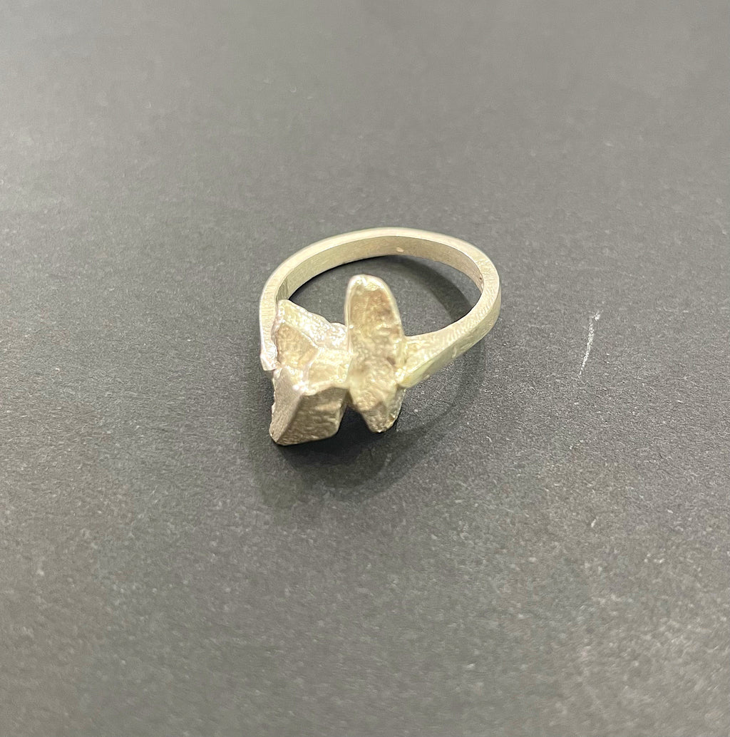 Oxidised /Sterling Silver, gritstone ring from Jennie Gill