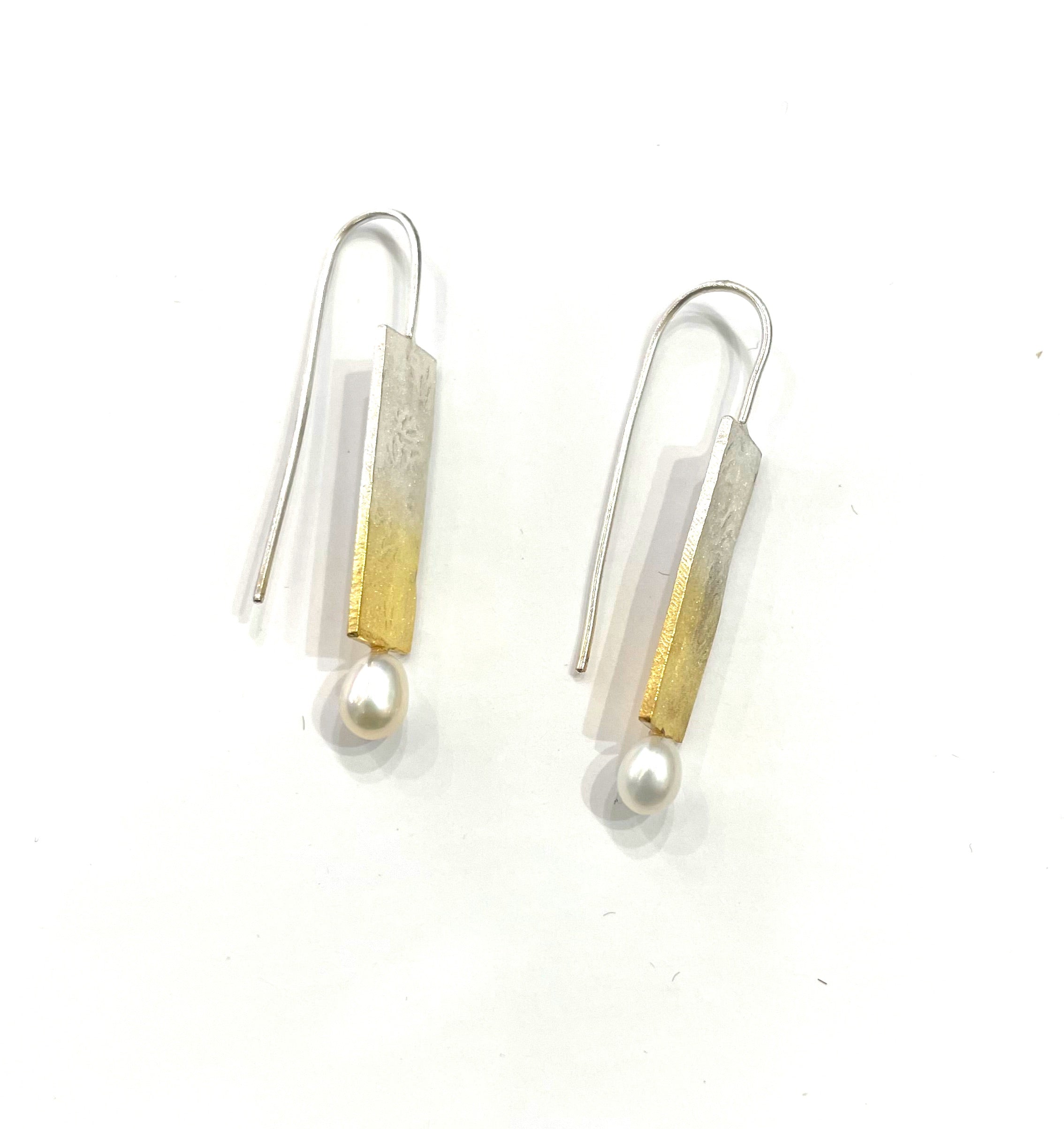 Oxidised /Sterling Silver,SEA PEARL earrings in various designs from Jennie Gill