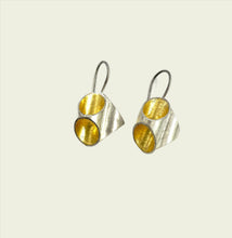 Load image into Gallery viewer, Jennie Gill silver/oxidised silver and gold vermeil earrings
