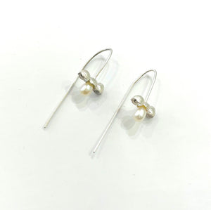 Oxidised /Sterling Silver,SEA PEARL earrings in various designs from Jennie Gill