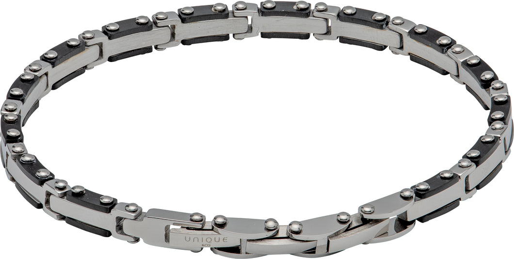 Unique&Co Stainless Steel Bracelet With Black IP Plating