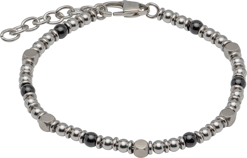 Unique & Co Stainless Steel Bead 50cmNecklace/ bracelet  with Onyx beads