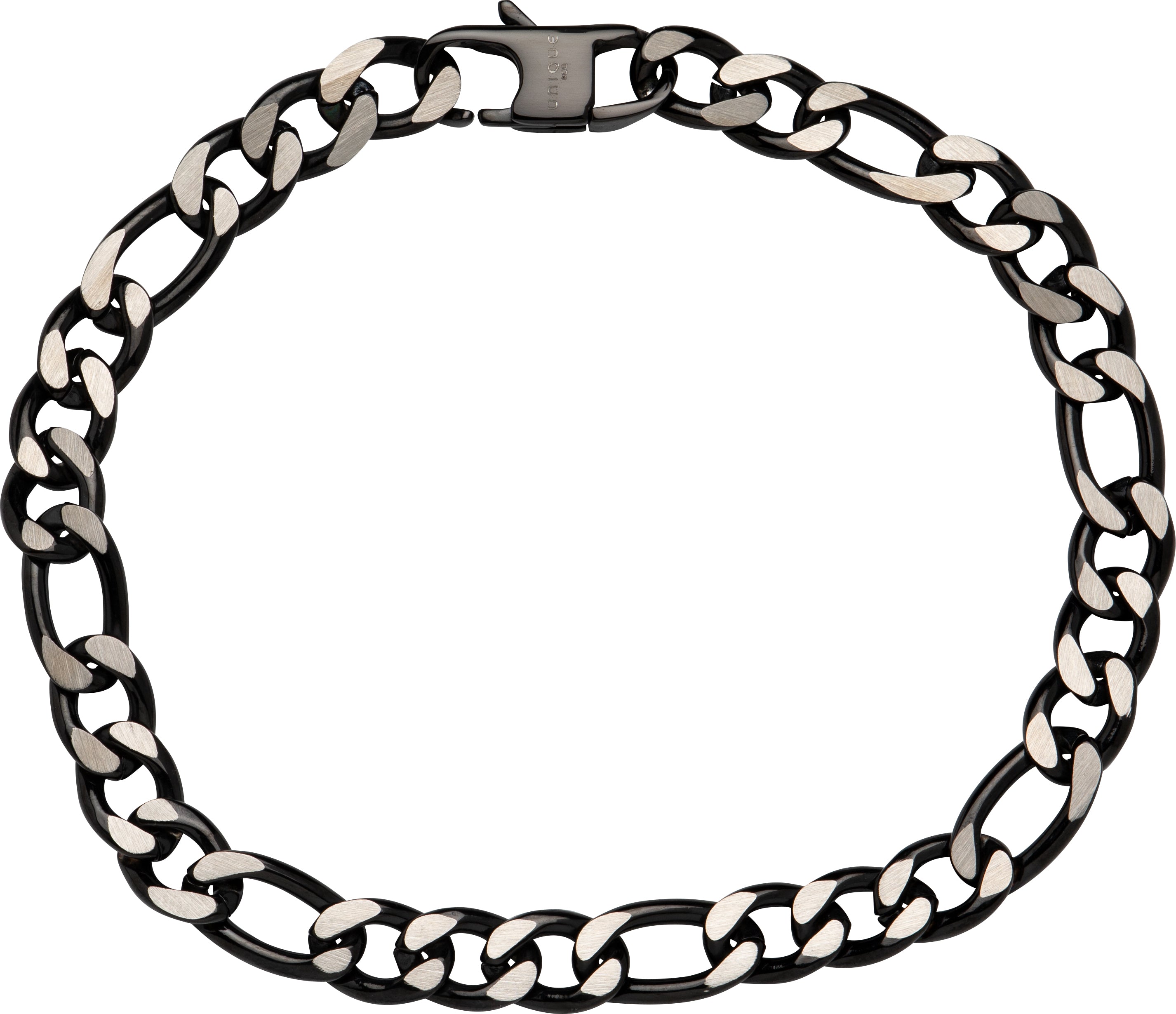 Stainless Steel Figaro Bracelet matte and polished lab182/3