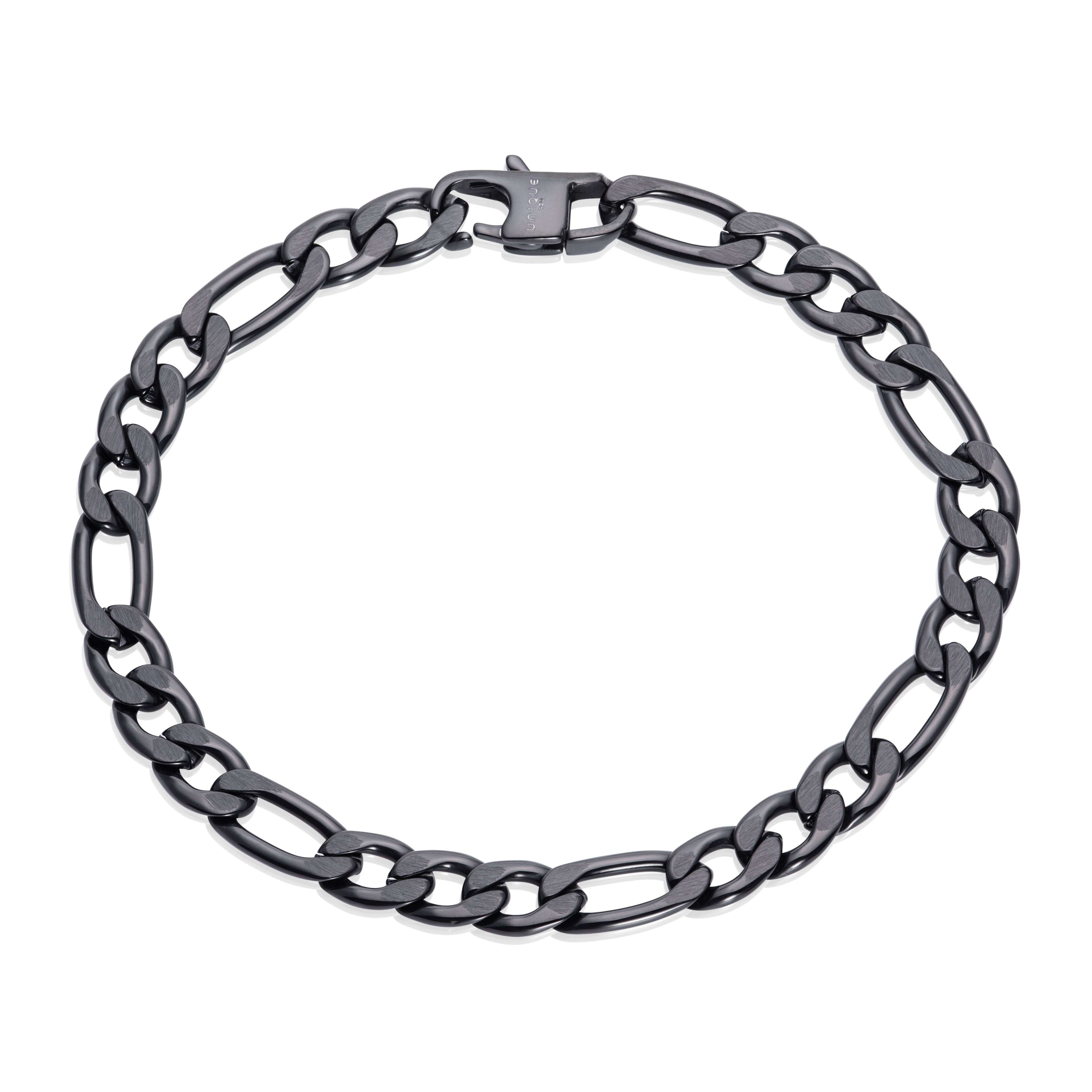 Stainless Steel Figaro Bracelet matte and polished lab182/3