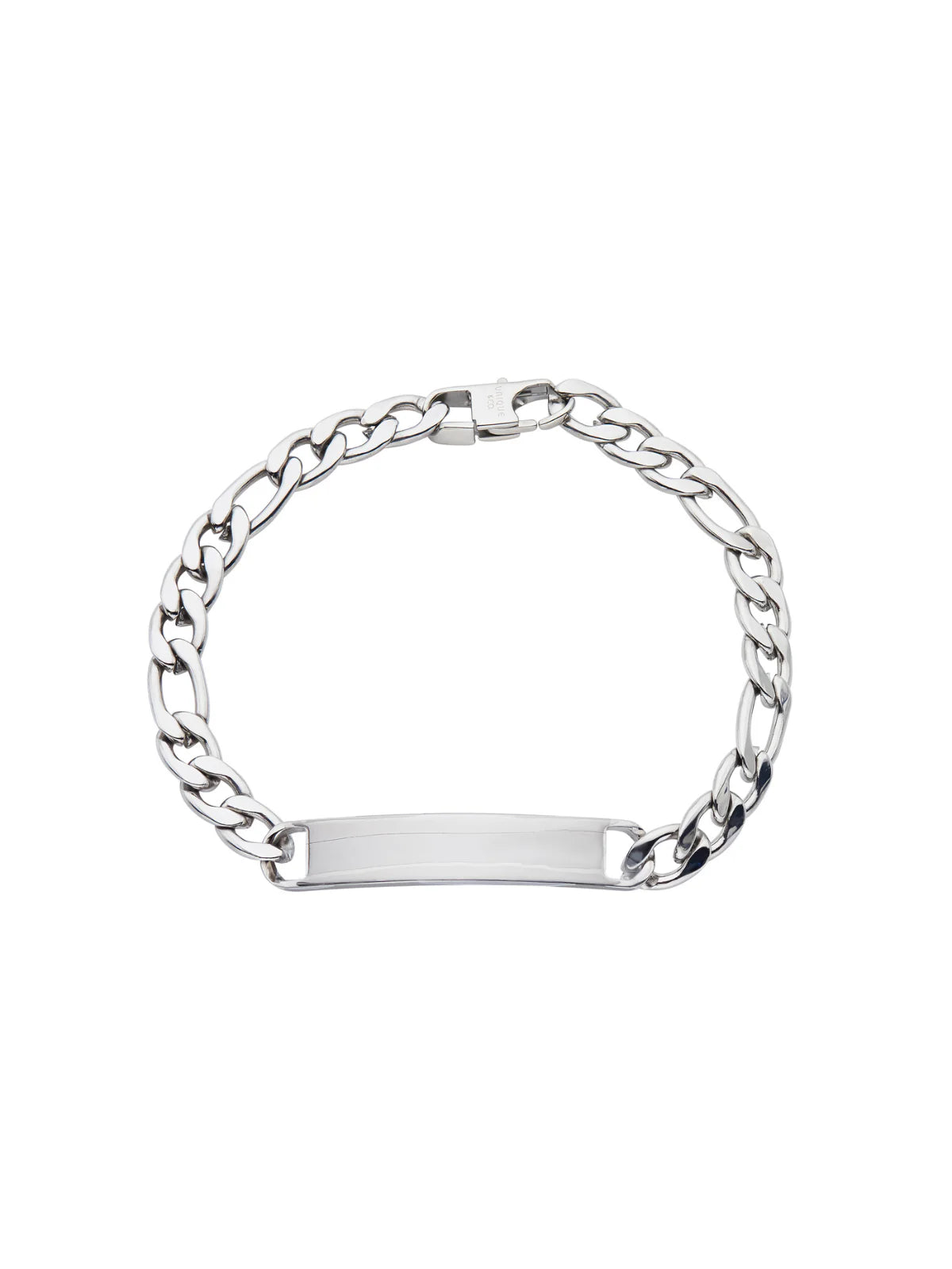 Unique & Co. 21cm Steel Figaro Chain ID Bracelet - 21cm