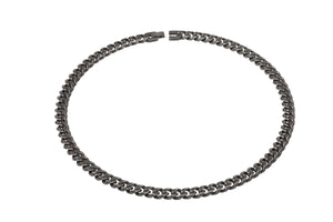 Stainless Steel Necklace matte antique black plating lak129