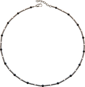 Unique & Co Stainless Steel Bead 50cmNecklace/ bracelet  with Onyx beads