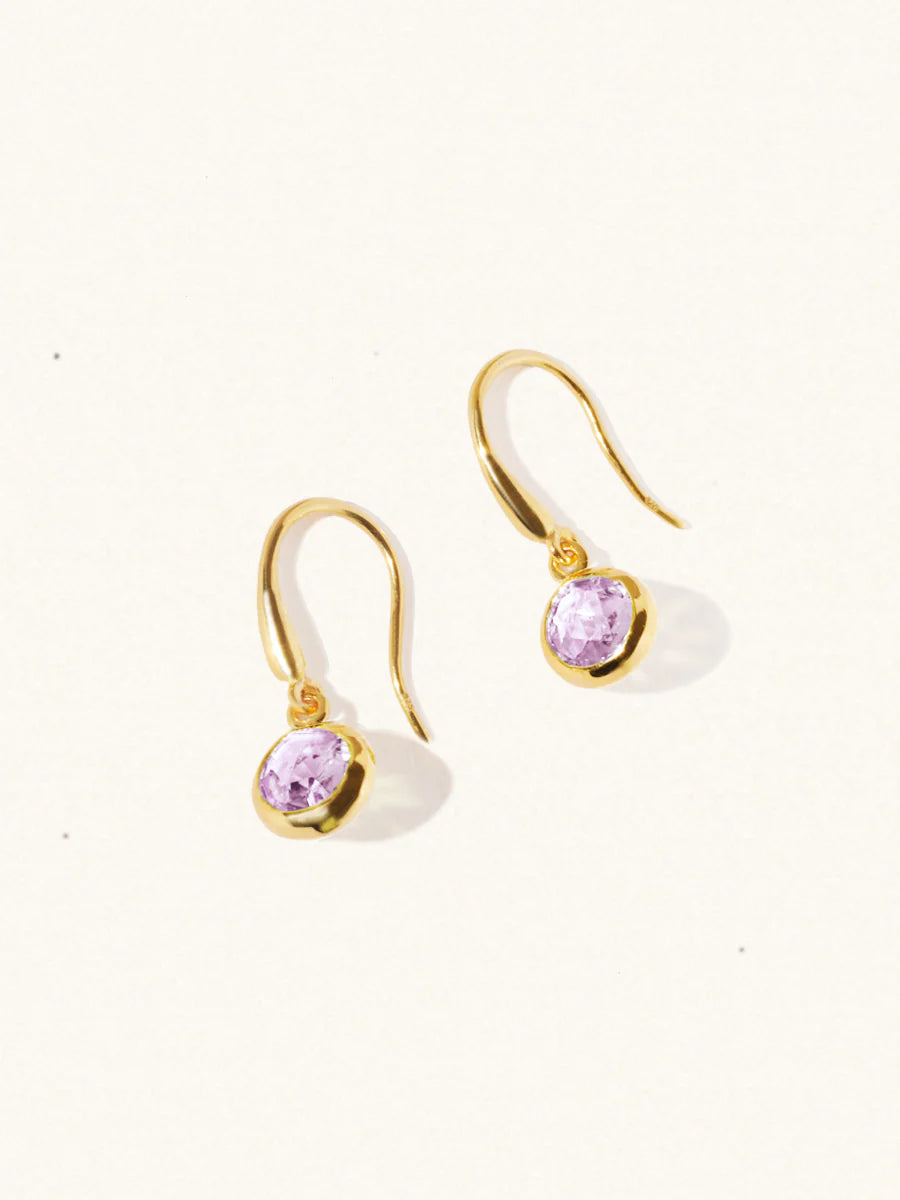 LUCIER-Birthstone Gemstone Hook Earrings