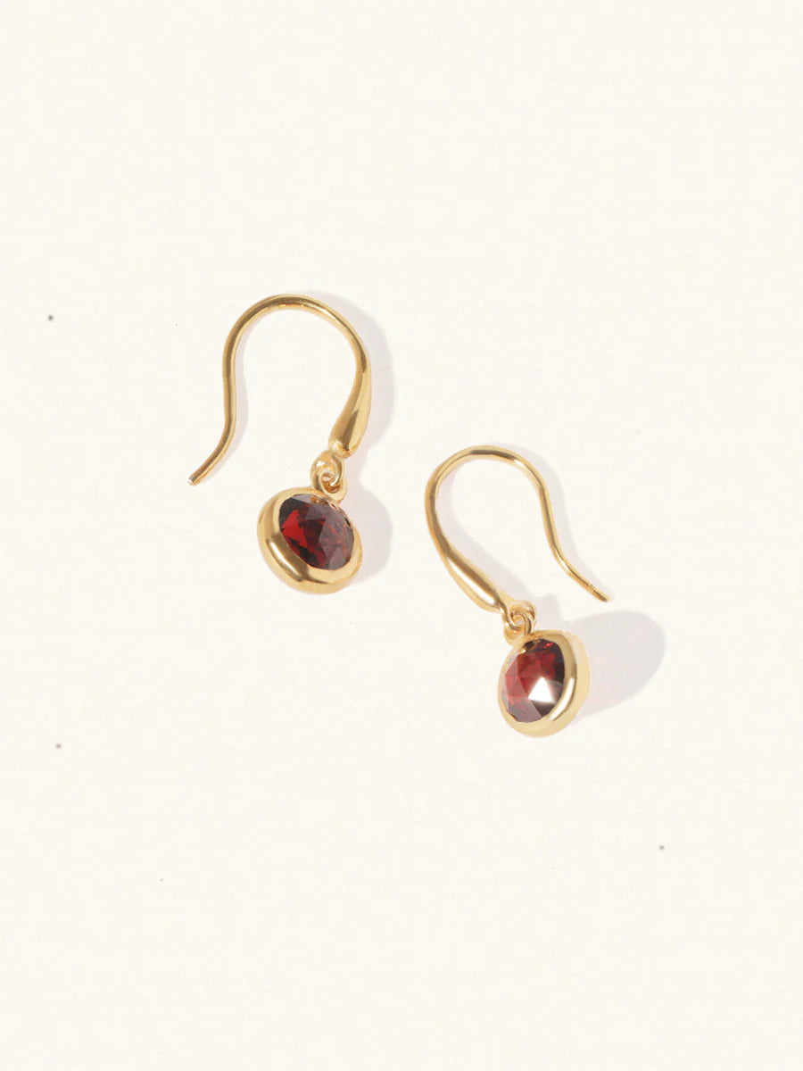 LUCIER-Birthstone Gemstone Hook Earrings