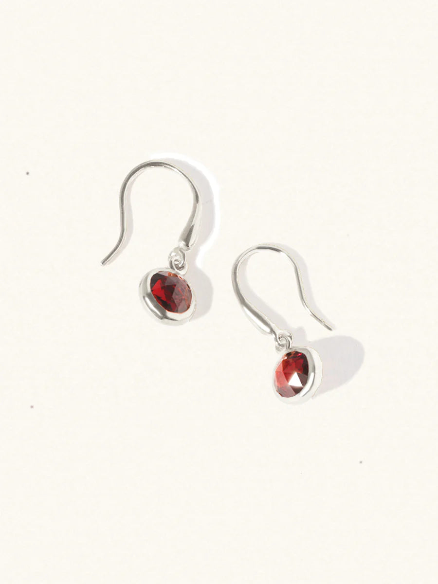 LUCIER-Birthstone Gemstone Hook Earrings