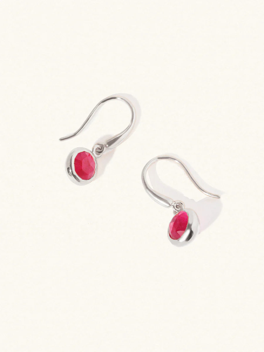 LUCIER-Birthstone Gemstone Hook Earrings