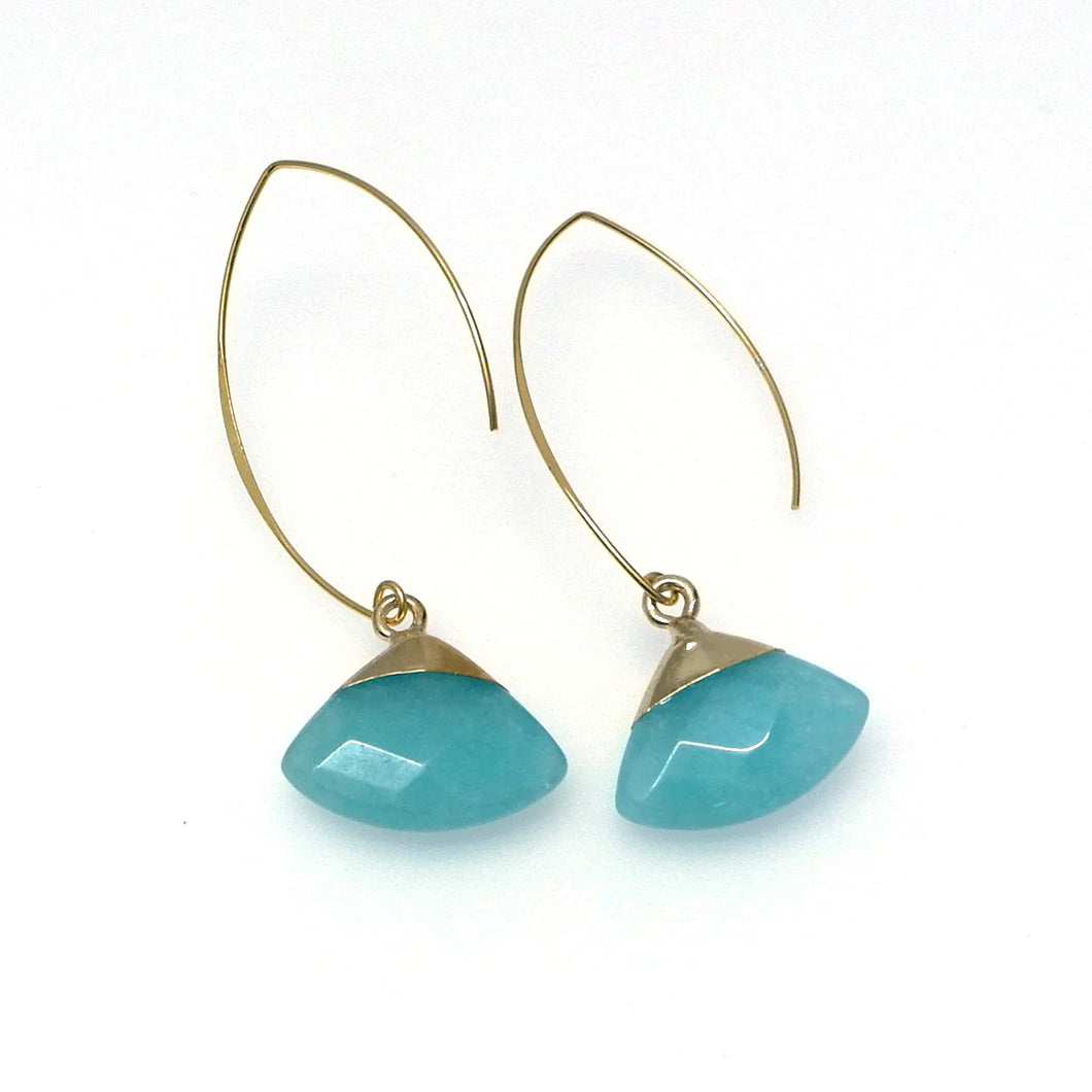 AM Amazonite gold plated earrings