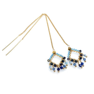 AM  Lapis, Cat's eye gold plated earrings